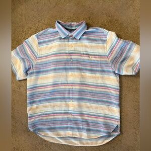 Tommy Bahama Blue and Yellow Striped Shirt